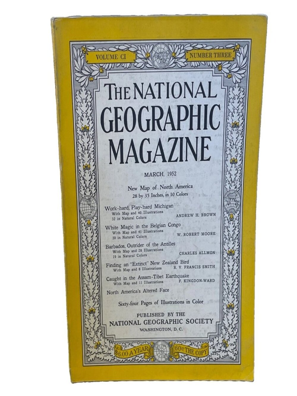 NAT GEO March 1952 National Geographic Magazine Vol 101 No 3 Vintage NO MAP